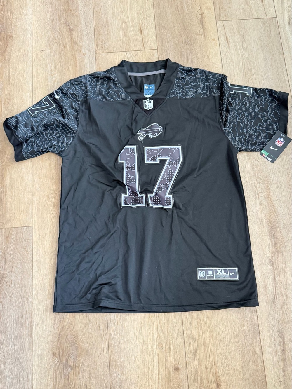 NFL Buffalo Bills Black #17 Short-Sleeve Football Jersey